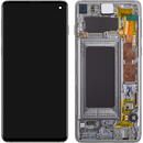 Piese si componente Display - Touchscreen Samsung Galaxy S10 G973, Cu Rama, Argintiu, Service Pack GH82-18850G