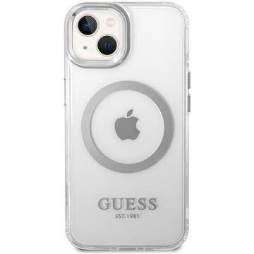 Husa Guess GUHMP14MHTRMS iPhone 14 Plus 6.7&quot; silver/silver hard case Metal Outline Magsafe