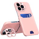 Husa Hurtel Leather Stand Case for Samsung Galaxy S23 Ultra Cover Card Wallet with Stand Pink