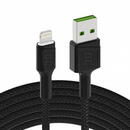 Cable USB Lightning Green Cell GC Ray, 120cm, for iPhone, iPad, iPod, white LED, quick charging
