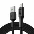 Cable USB-A for Lightning Green Cell GC PowerStream, 200cm for iPhone, iPad, iPod, quick charging