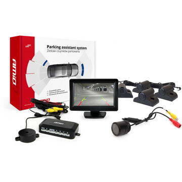 Set senzori parcare tft01 4.3" cu camera hd-301-ir 4 senzori camion negru