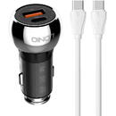 LDNIO C1 USB, USB-C Car charger + USB-C - USB-C Cable