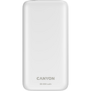 Baterie externa Canyon PB-301, 30000mAh, 2x USB-A, 1x USB-C, White