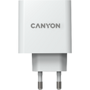 Incarcator de retea Canyon CNE-CHA65W01, 1x USB-C, 3A, White