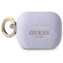 Husa Guess GUAPSGGEU AirPods Pro cover purple/purple Silicone Glitter