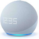 Boxa portabila Amazon Echo Dot 5th Gen cu Ceas Control Voce Alexa, Wi-Fi, Bluetooth, Albastru Deschis