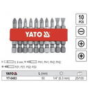 Yato Set 10 biti, YT-0483, 50 mm, Ph1 Ph2 Pz1 Pz2 Argintiu