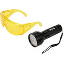 Yato Kit lanterna led UV cu ochelari,  YT-08581, aluminiu, 300 lm