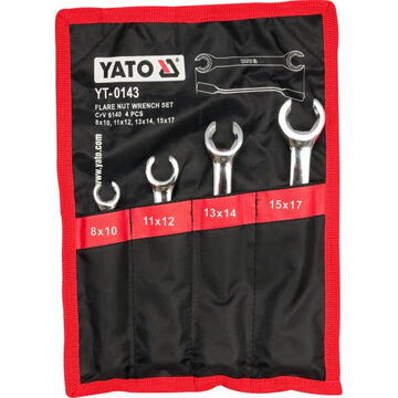 Yato Zestaw kluczy płaskich półotwartych 8-17mm 4szt. (YT-0143)