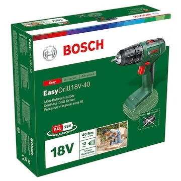 Bosch  Masina de gaurit si insurubat18V-40 (verde/negru, fara baterie/incarcator)