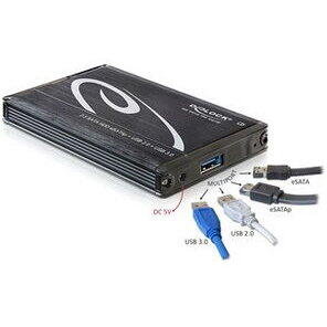 HDD Rack Delock 2.5 External Enclosure SATA HDD > Multiport USB 3.0 + eSATAp negru