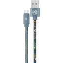 Cablu Graffiti Tellur USB to Type-C, 3A, 1m, albastru