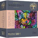 Trefl Gra puzzle drewniane 500 elementów Kolorowy szczeniak
