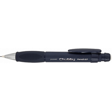 Creion mecanic PENAC Chubby, rubber grip, 0.7mm, con si varf metalic, radiera retractabila, negru