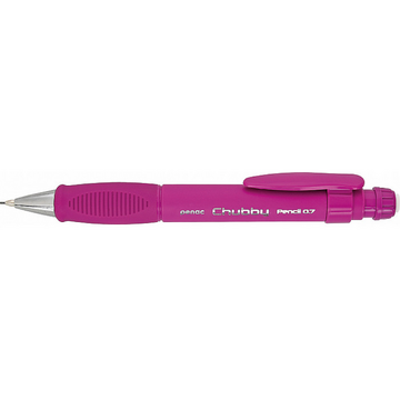 Creion mecanic PENAC Chubby, rubber grip, 0.7mm, con si varf metalic, radiera retractabila, roz