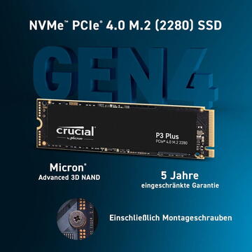 SSD Crucial P3 Plus - 500GB - SSD - M.2, PCIe 4.0 x4
