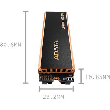 SSD Adata LEGEND 960 MAX 1 TB, SSD (dark grey/gold, PCIe 4.0 x4, NVMe 1.4, M.2 2280)