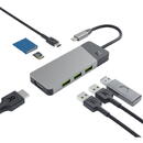 Green Cell Adapter HUB GC Connect 7w1 (3xUSB-A 3.1 HDMI 4K 60Hz USB-C PD 85W)