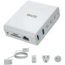 Docking station / wall charger INVZI GanHub 100W, 9in1 (white)