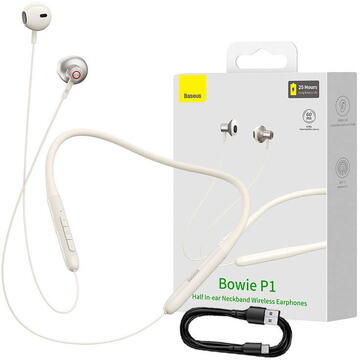 Baseus Bowie P1 Neckband Magnetic Sport  Creamy-White