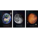 Edtech Set 3 postere AR(Realitate Augmentata), Curiscope Multiverse, Pamant, Luna, Marte, format A1