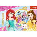 Trefl Puzzle glitter błyszczące księżniczki Disney Bella i Arielka 100 14819