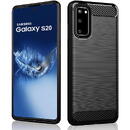 Husa Husa pentru Samsung Galaxy S20 4G / S20 5G - Techsuit Carbon Silicone - Black
