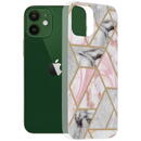 Husa Husa pentru iPhone 12 / 12 Pro - Techsuit Marble Series - Pink Hex