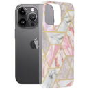 Husa Husa pentru iPhone 14 Pro Max - Techsuit Marble Series - Pink Hex