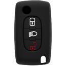 Huse chei auto Husa pentru cheie Citroen C1, C2, C3, C4, C5/Peugeot - Techsuit Car Key Case (1021.01) - Black