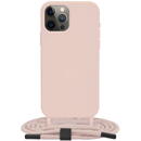 Husa Husa pentru iPhone 12 Pro - Techsuit Crossbody Lanyard - Pink