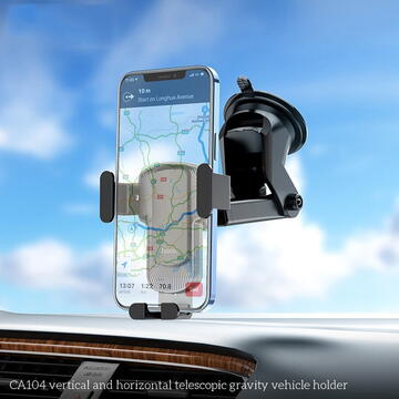 Suport Auto Telefon pentru Bord / Parbriz - Hoco Gravity Grip CA104 - Black