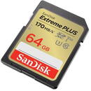 Card memorie SanDisk EXTREME PLUS 64GB SDXC Card memorie,Citire 170MB/S,Scriere 80MB/S, UHS-I CL. 10