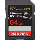 Card memorie SanDisk PRO 64GB V60 UHS-II SD CARDS/280/100MB/S V60 C10 UHS-II