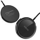 Duzzona - Wireless Charger (W1) - with Magnetic Attach on iPhone and Desk Stand, 15W - Black