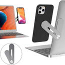 Accesorii birotica Suport Telefon Birou pentru Laptop / Monitor - Techsuit Foldable - Silver