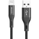 Cablu de Date USB la Lightning 3A, 1.2m - Yesido (CM10) - Black