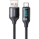 Cablu de Date USB la Type-C 66W, Digital Display, Fast Charge, 1.2m - USAMS U78 (US-SJ544) - Black