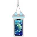 Husa Waterproof pentru Telefon 7 inch - USAMS Bag (US-YD010) - Turquoise/Gray