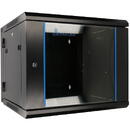 Extralink 12U 600x600 AZH Black | Rackmount cabinet | wall mounted, swing type