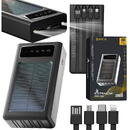 Baterie externa EXTRALINK EPB-092, 20000mAh, Panou solar, 4 cabluri integrate, USB Type-C, MicroUSB, 2 x USB, Universal, Portabil, Afisaj LED, Lanterna LED, Negru