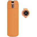 Techsuit - Thermos - with Digital Display for Temperature Indication and Holder, Stainless Steel, 400ml - Orange