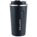 Techsuit - Thermos Mug - with Lid for Coffe, Portable, Stainless Steel, 380ml - Blue