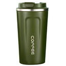 Techsuit - Thermos Mug - with Lid for Coffe, Portable, Stainless Steel, 380ml - Green