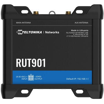 Router wireless Teltonika RUT901 | Industrial 4G LTE router | Cat.4, WiFi, Dual Sim, 1x WAN, 3X LAN, DIN
