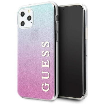 Husa Guess Husa Glitter Gradient iPhone 11 Pro Max Roz Albastru