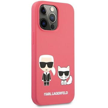 Husa Karl Lagerfeld Husa Silicon Karl &amp; Choupette iPhone 13 Pro Roz