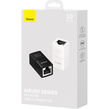 Baseus Network coupler Ethernet RJ-45 Conector Cablu AirJoy Series 10 pcs Alb