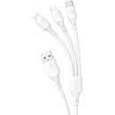 Dudao USB cable - USB C / micro USB / Lightning 480Mb/s 6A 1.2m - white